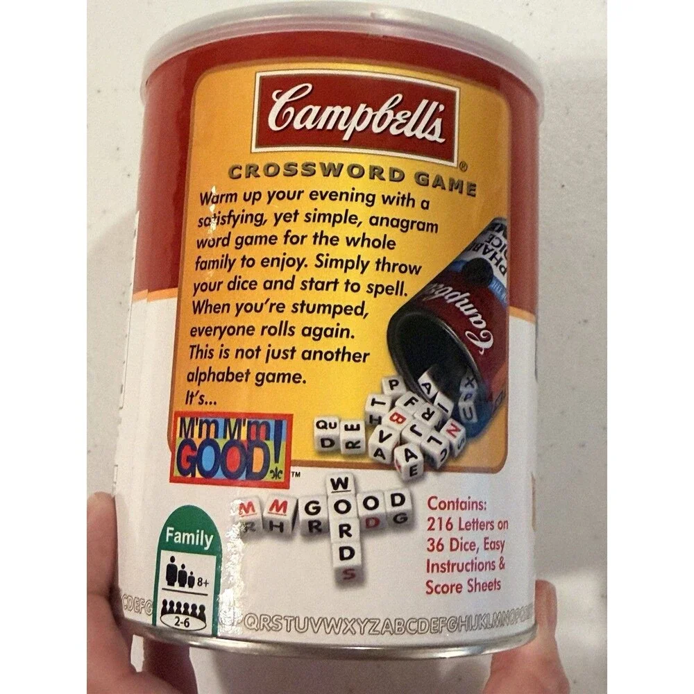TDC Games Campbell's Alphabet Dice Word Game- New/Sealed